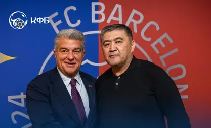 Камчыбек Ташиев "Барселона" футбол клубунун президенти Жоан Лапорта менен жолукту